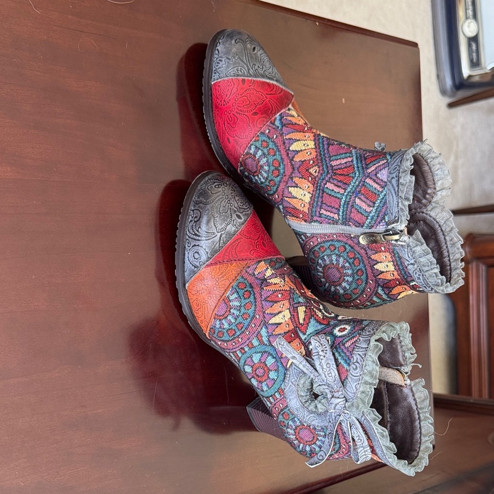 Colorful Patchwork Ankle Boots - image 3